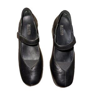 Ziera Black Leather Mary Jane Shoes Size 37 XW or 6.5 Extra Wide